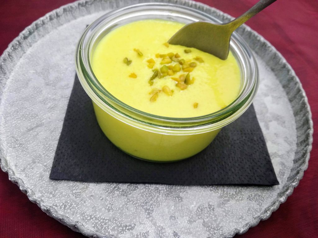 veganer Pudding Safran Dessert indisches Restaurant Zaffran Linz